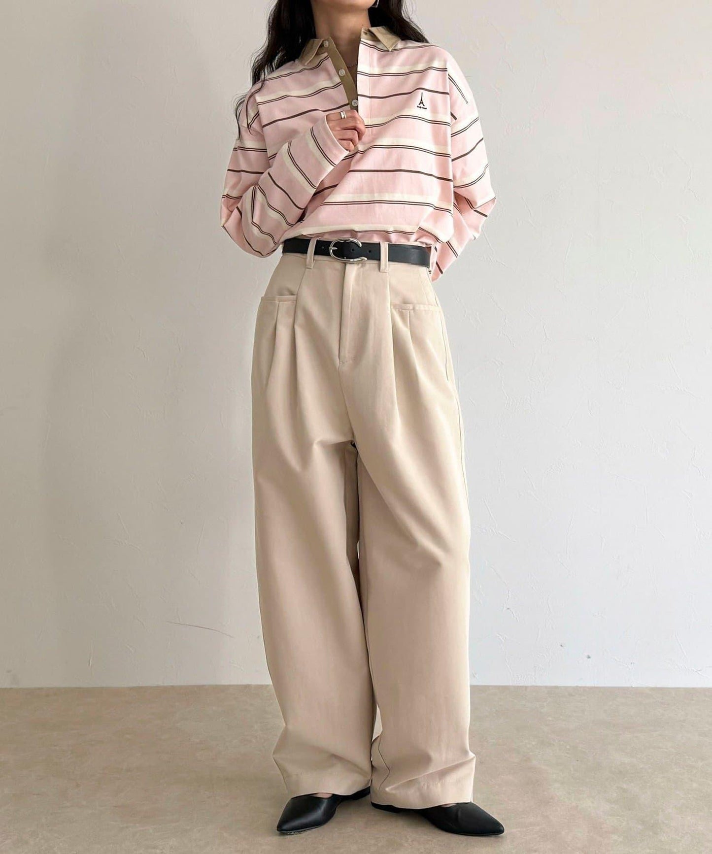 多色條紋長袖T恤