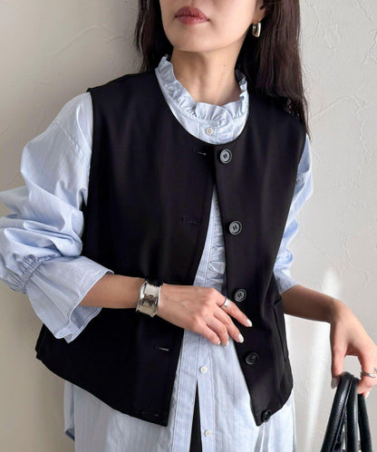 【套裝可搭配】無領馬甲