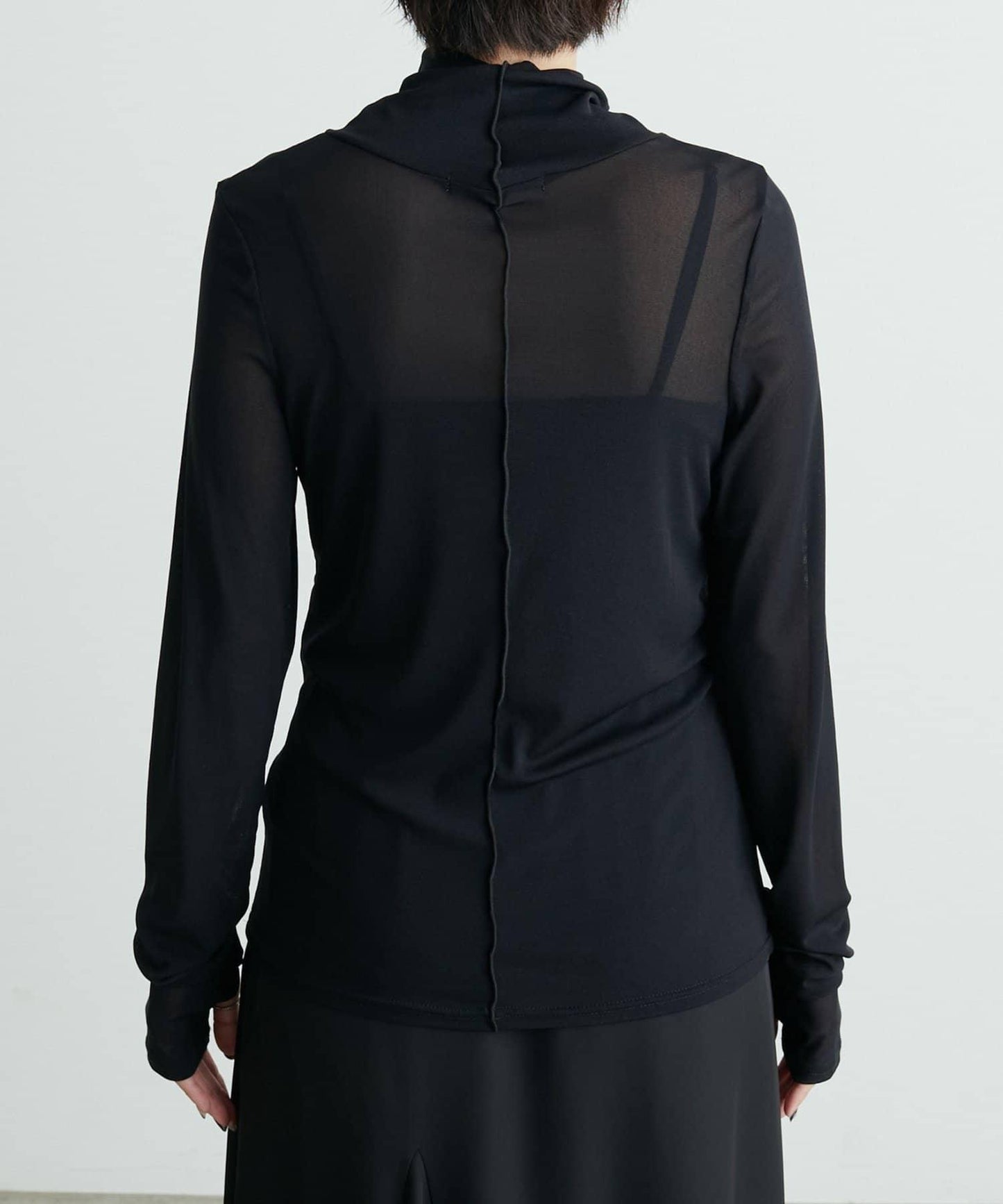 【LARUTA】網紗高領套頭衫