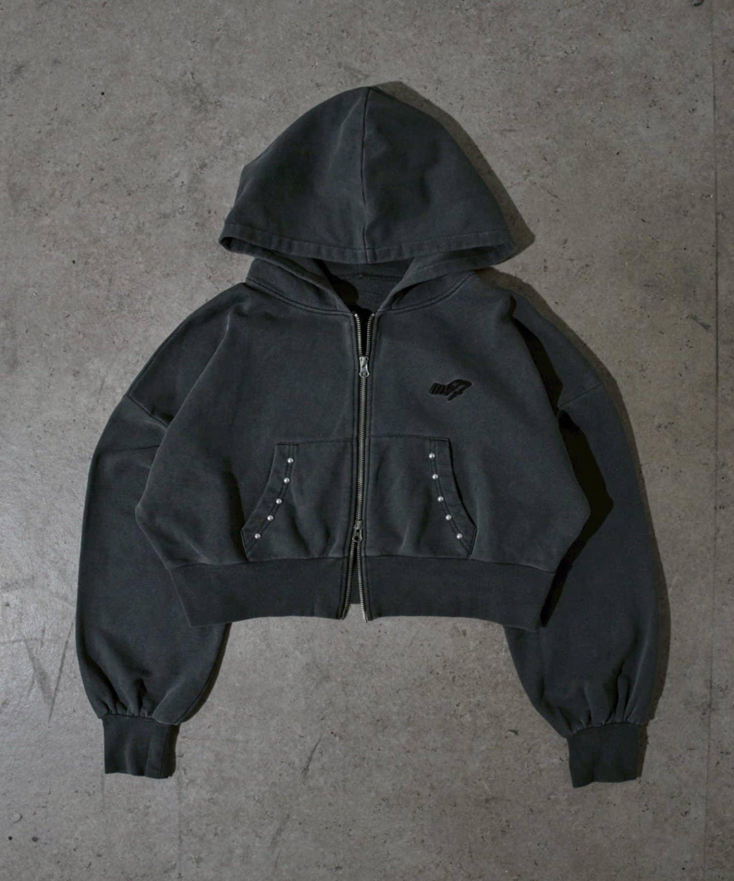 【Mavie..7】鉚釘裝飾衛衣連帽衫