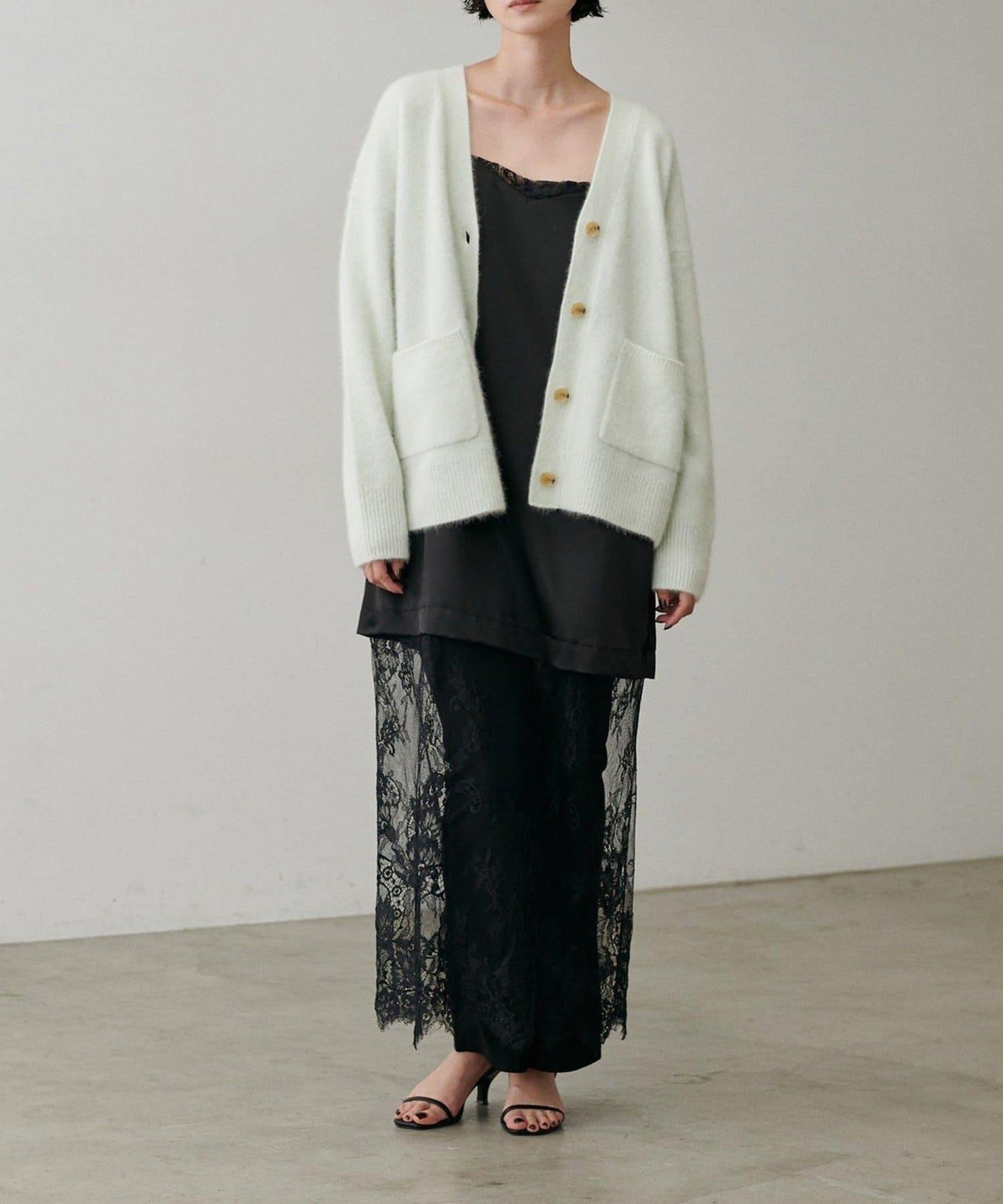 【LARUTA】狐狸毛羊毛蓬鬆開衫