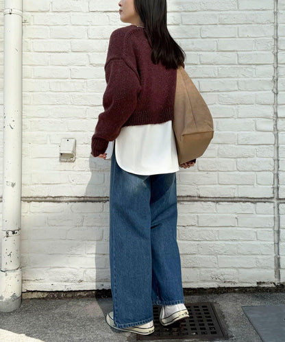 順滑圓弧下襬長袖T恤