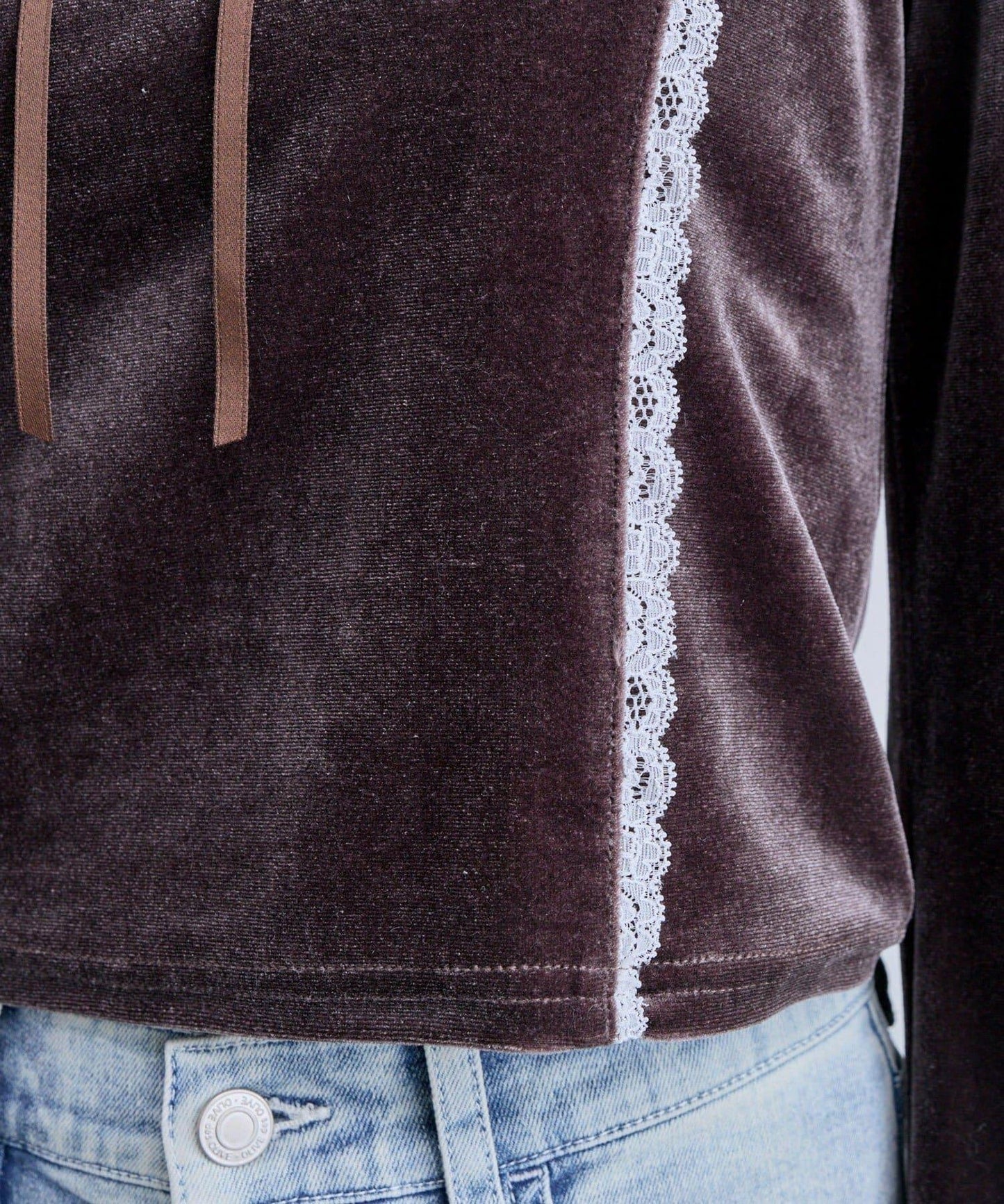 【OLIVE des OLIVE】帶領結天鵝絨上衣