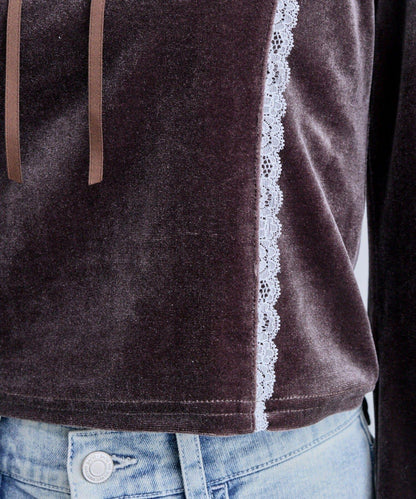 【OLIVE des OLIVE】帶領結天鵝絨上衣