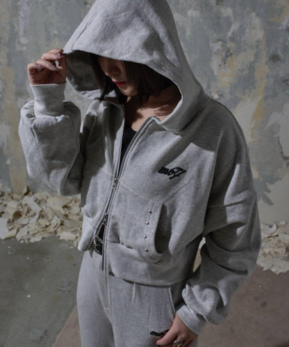 【Mavie..7】鉚釘裝飾衛衣連帽衫