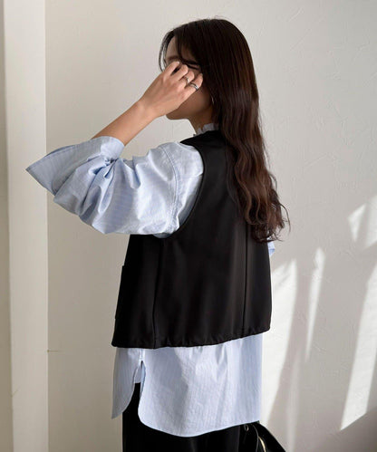 【套裝可搭配】無領馬甲