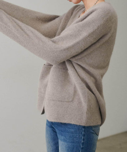 【LARUTA】狐狸毛羊毛蓬鬆開衫