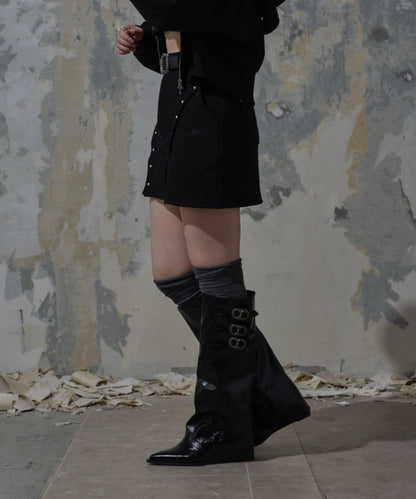 【Mavie..7】鉚釘裝飾迷你半身裙