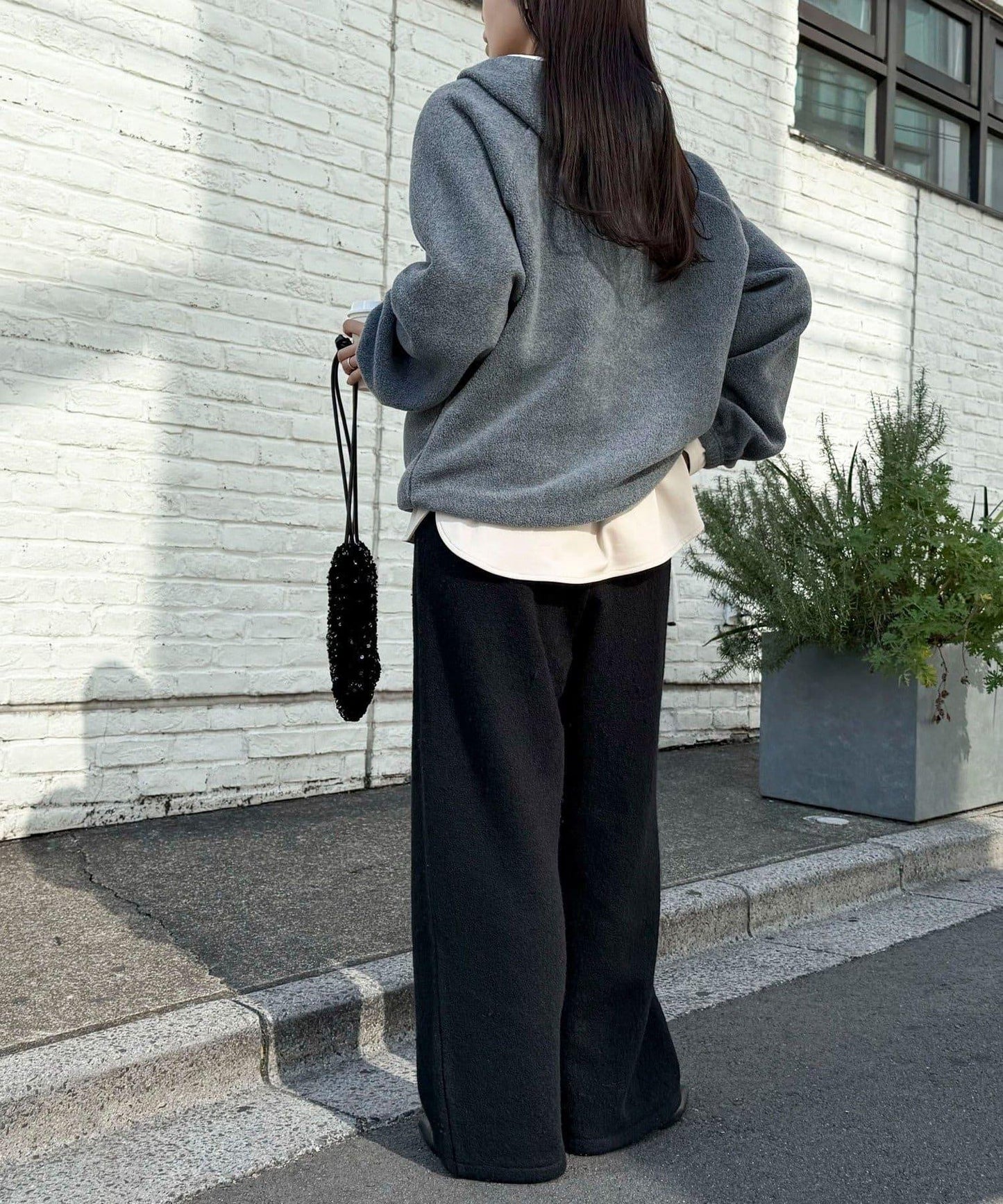 粗花呢羊毛休閒褲