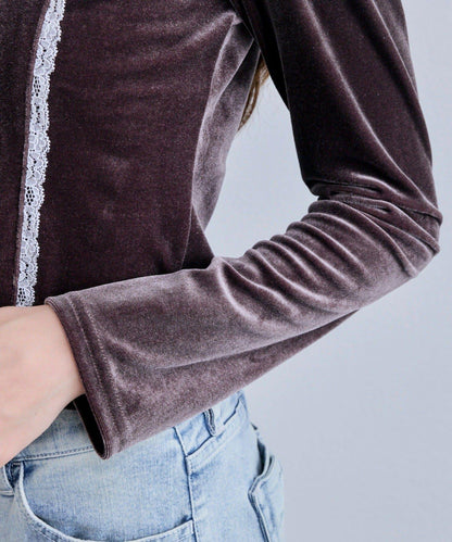 【OLIVE des OLIVE】帶領結天鵝絨上衣