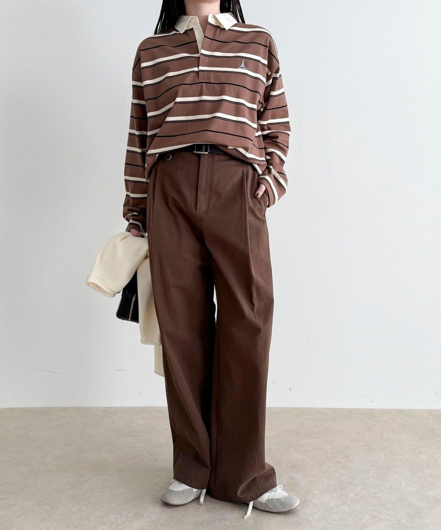 多色條紋長袖T恤