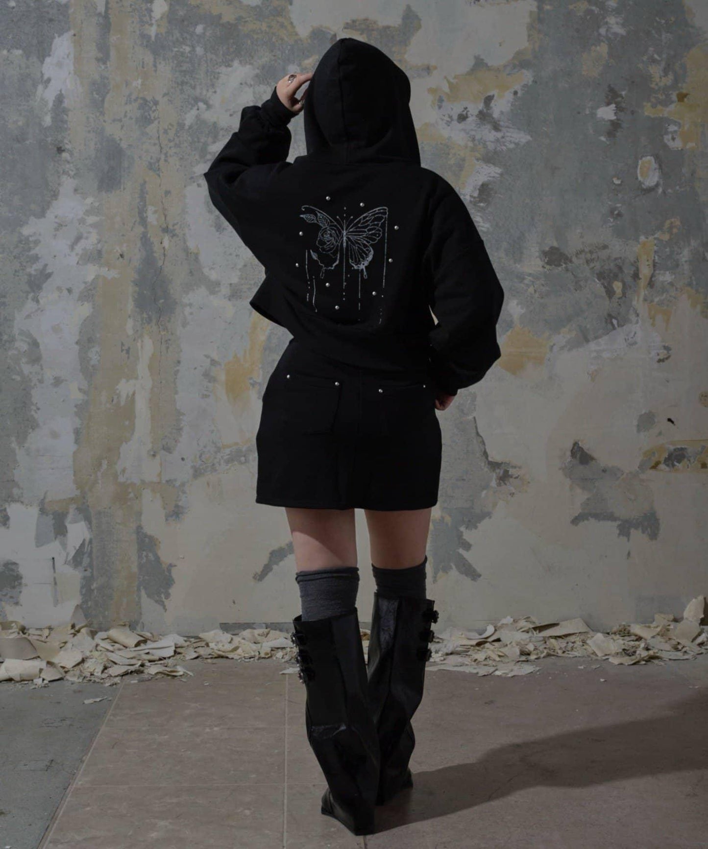 【Mavie..7】鉚釘裝飾迷你半身裙