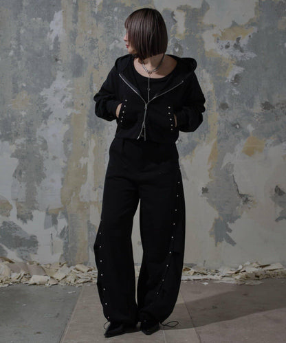 【Mavie..7】鉚釘裝飾衛衣連帽衫