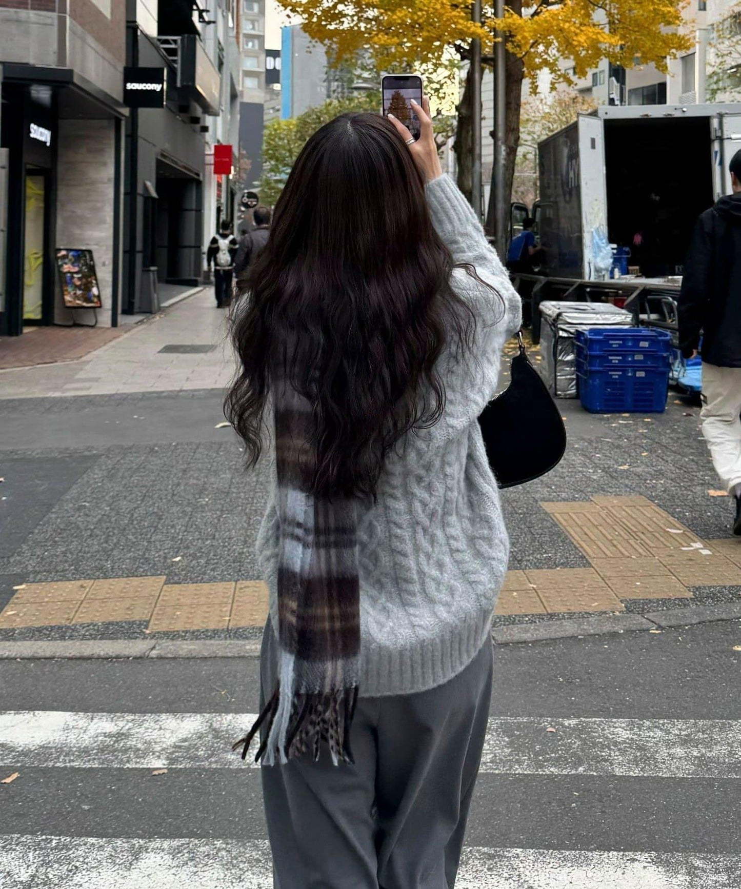蓬鬆花紋針織套頭衫