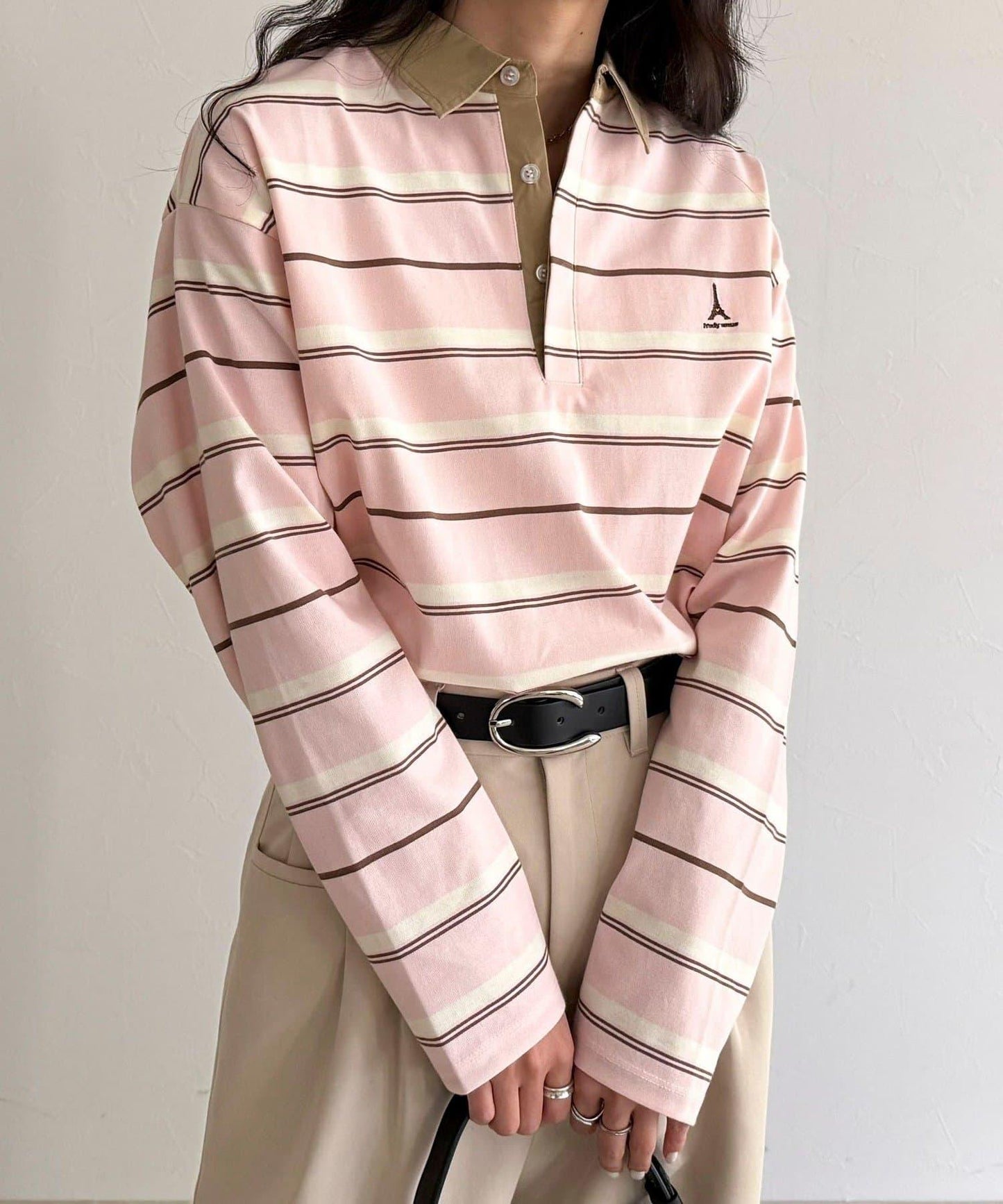 多色條紋長袖T恤