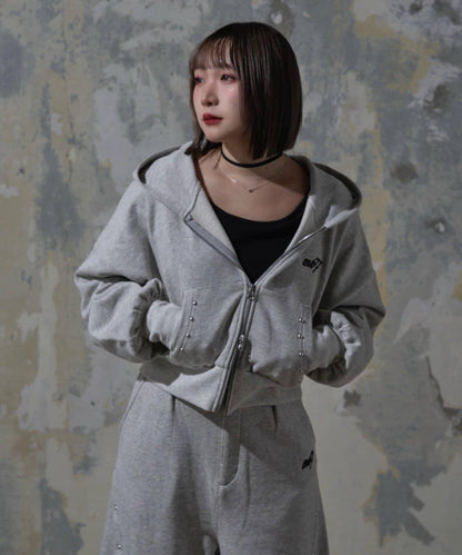 【Mavie..7】鉚釘裝飾衛衣連帽衫