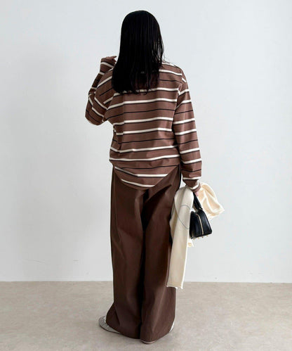 多色條紋長袖T恤