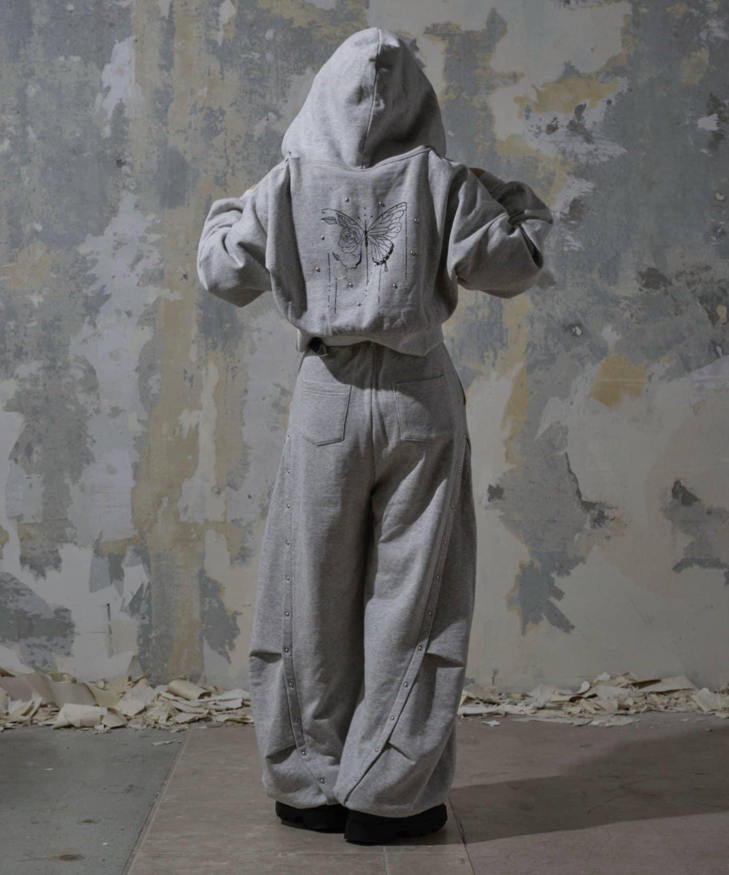 【Mavie..7】鉚釘裝飾衛衣連帽衫