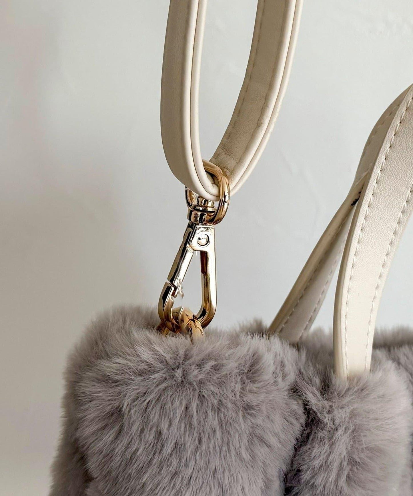 帶流蘇環保仿皮草兩用托特包