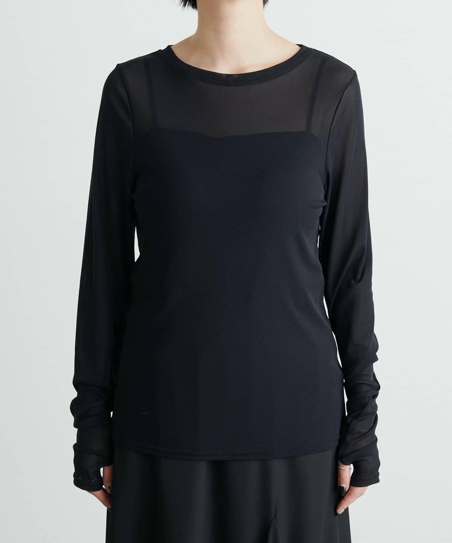 【LARUTA】網紗薄紗套頭衫