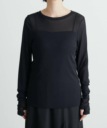 【LARUTA】網紗薄紗套頭衫