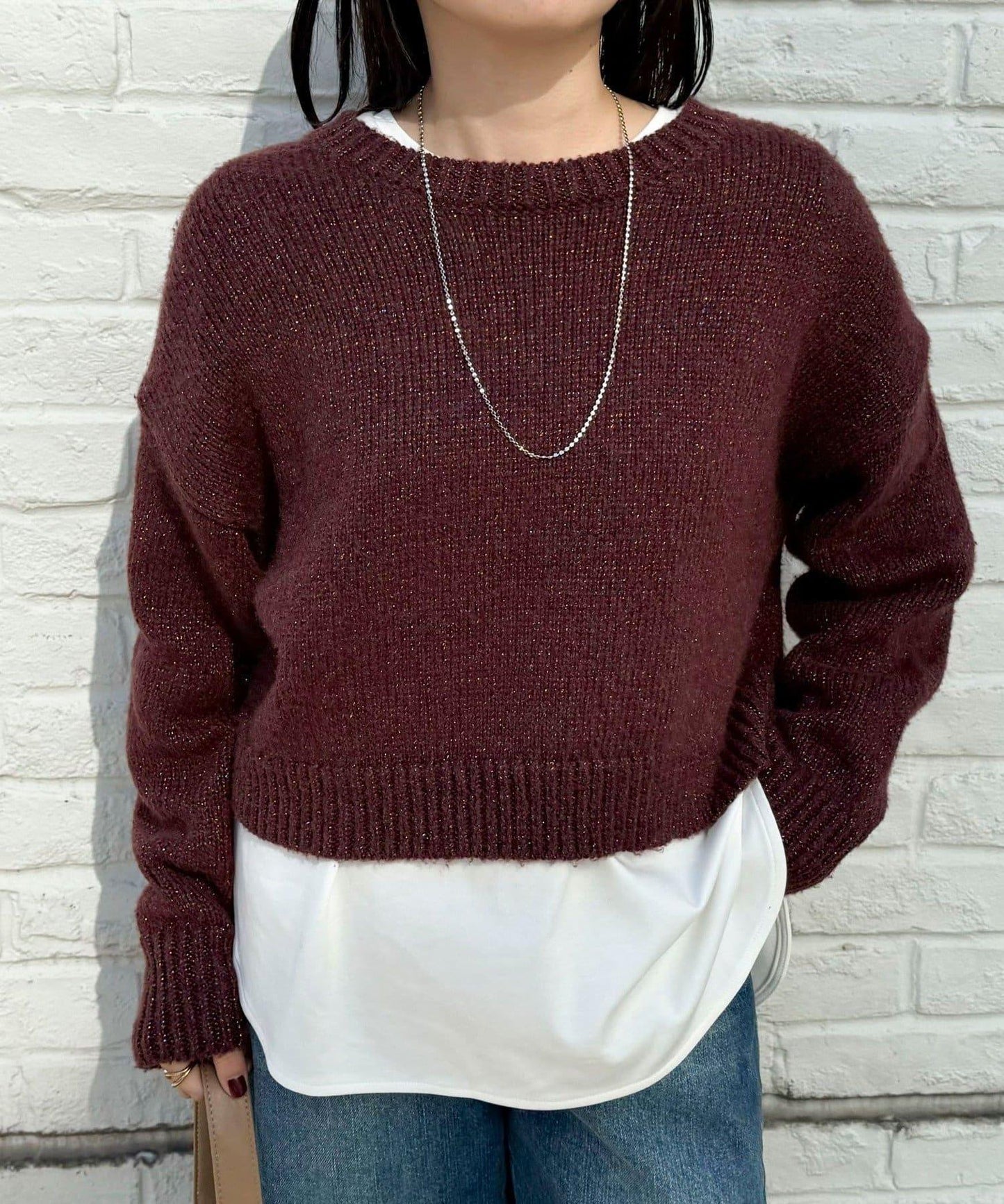 順滑圓弧下襬長袖T恤