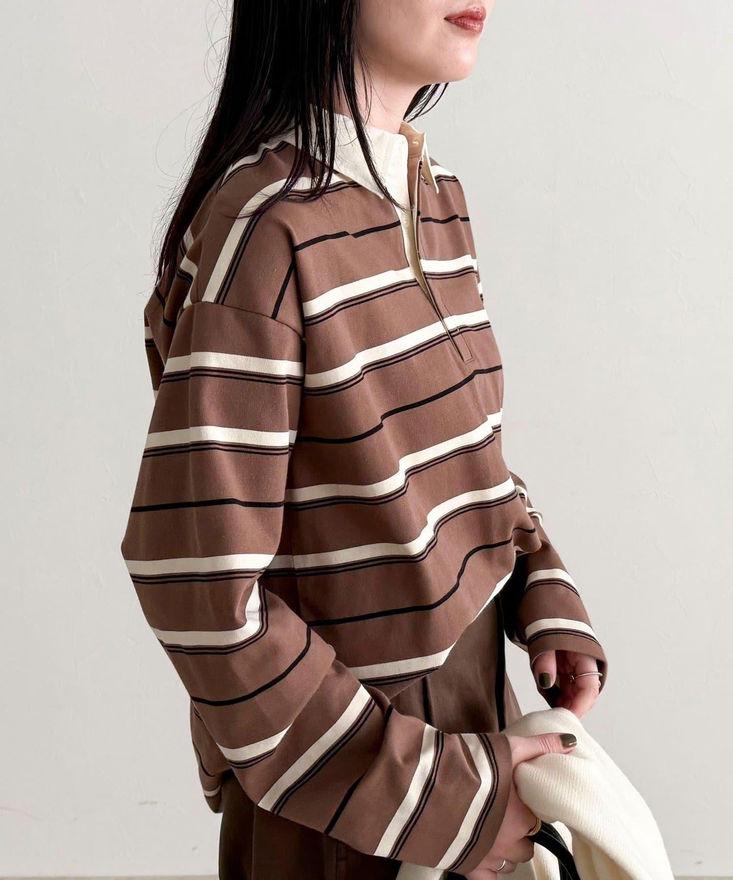 多色條紋長袖T恤