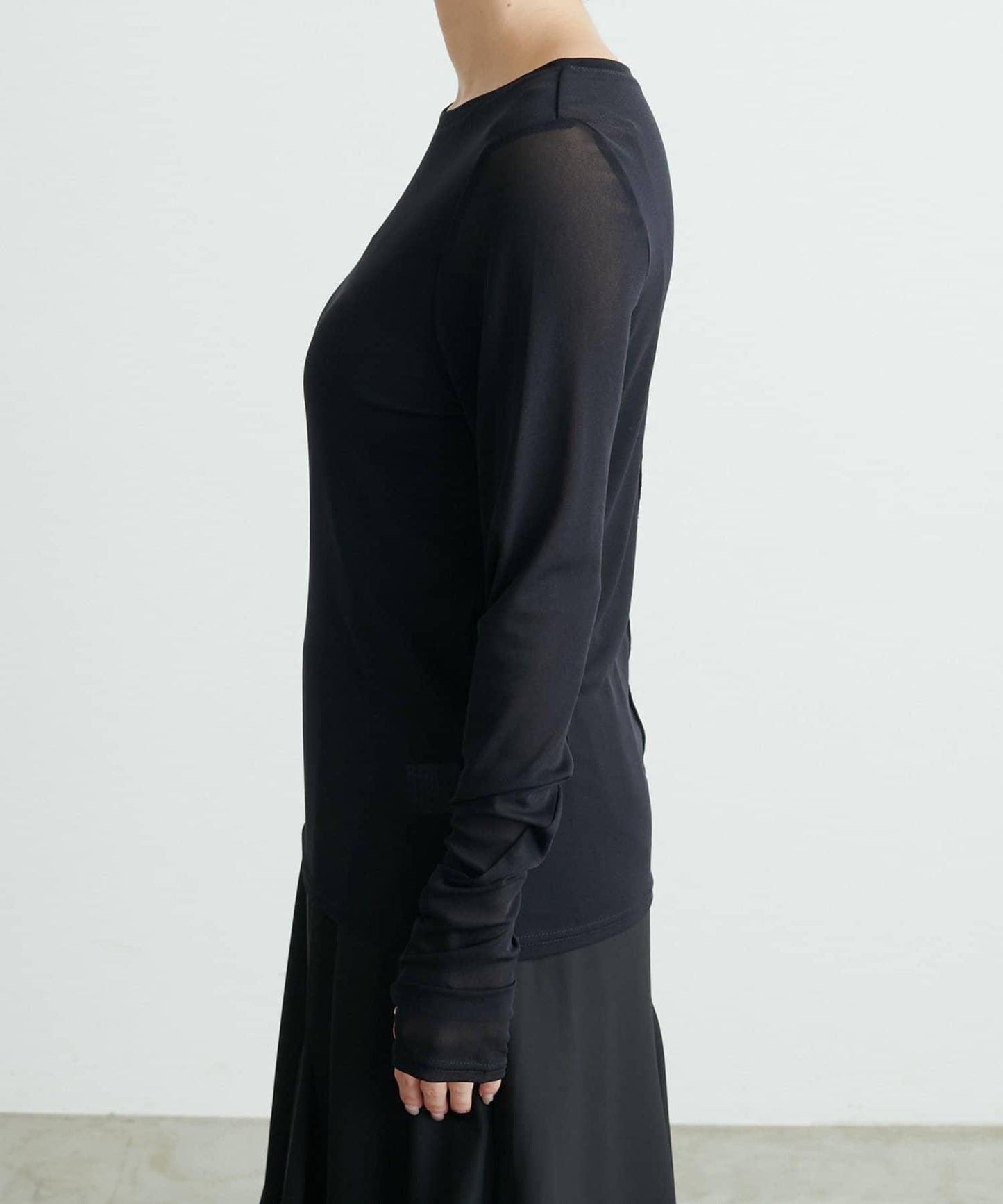 【LARUTA】網紗薄紗套頭衫