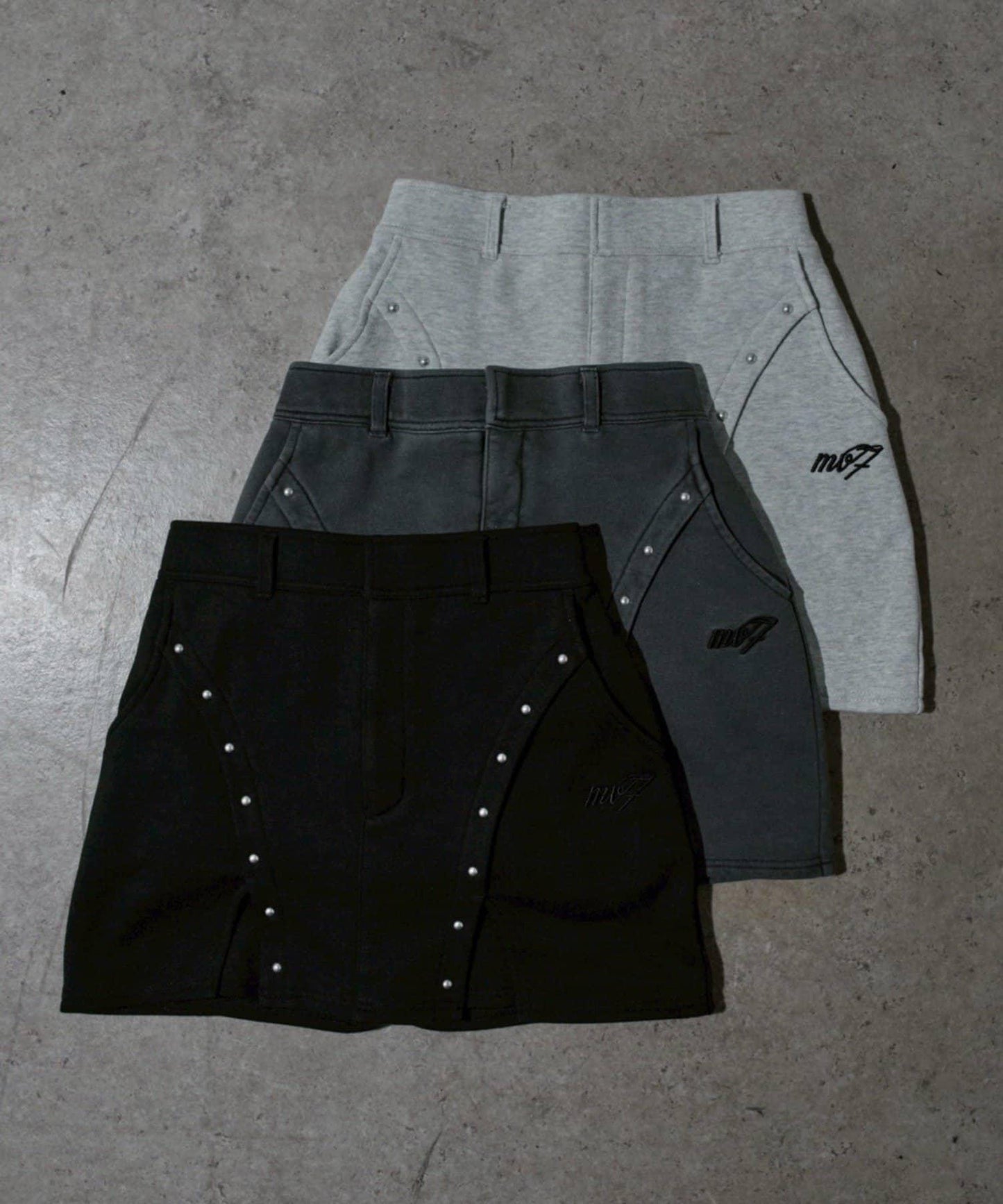 【Mavie..7】鉚釘裝飾迷你半身裙