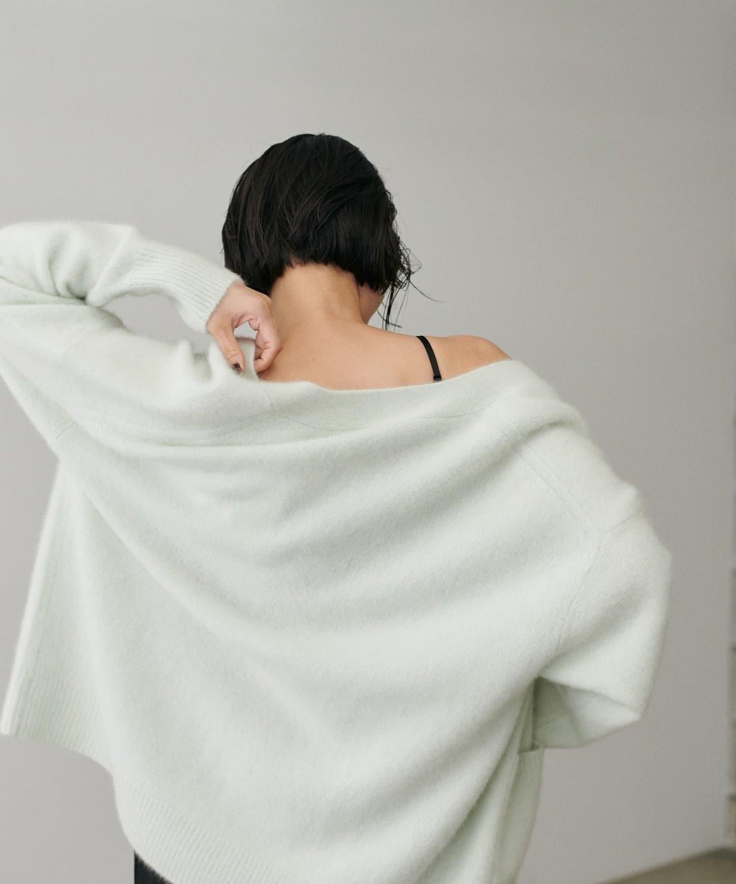 【LARUTA】狐狸毛羊毛蓬鬆開衫