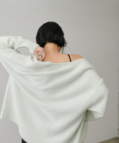 【LARUTA】狐狸毛羊毛蓬鬆開衫