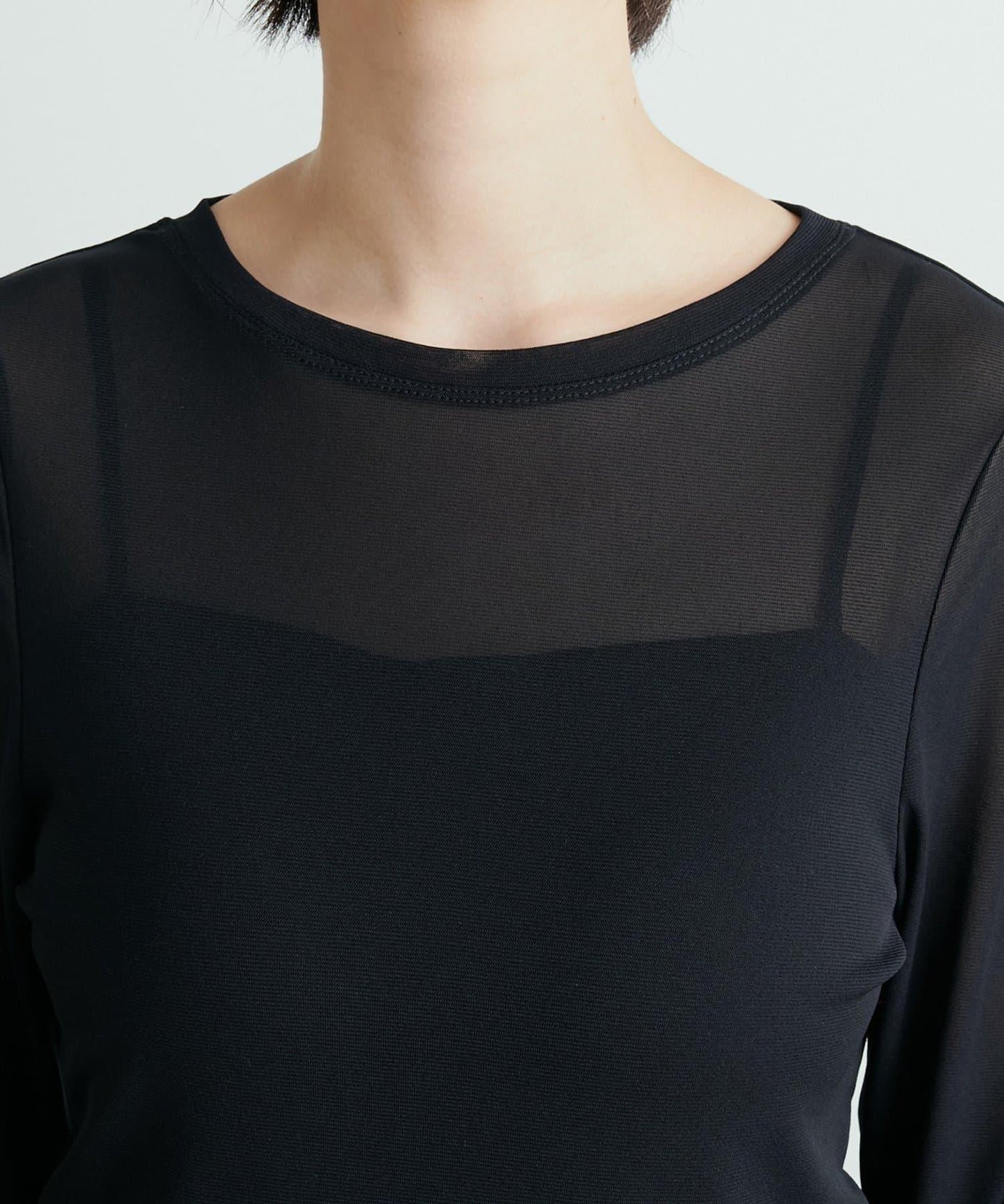 【LARUTA】網紗薄紗套頭衫