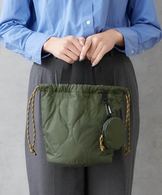 尼龍絎縫2WAY束口包 附迷你收納包