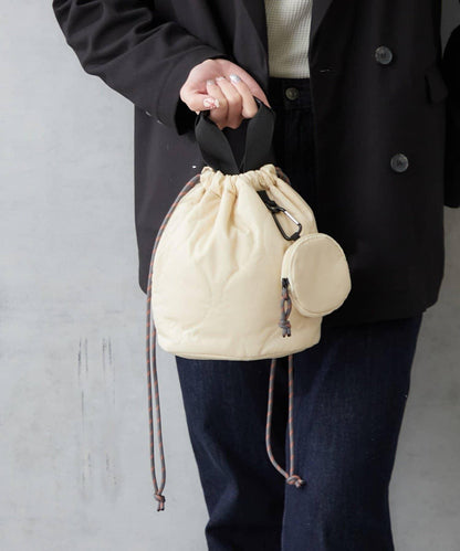 尼龍絎縫2WAY束口包 附迷你收納包