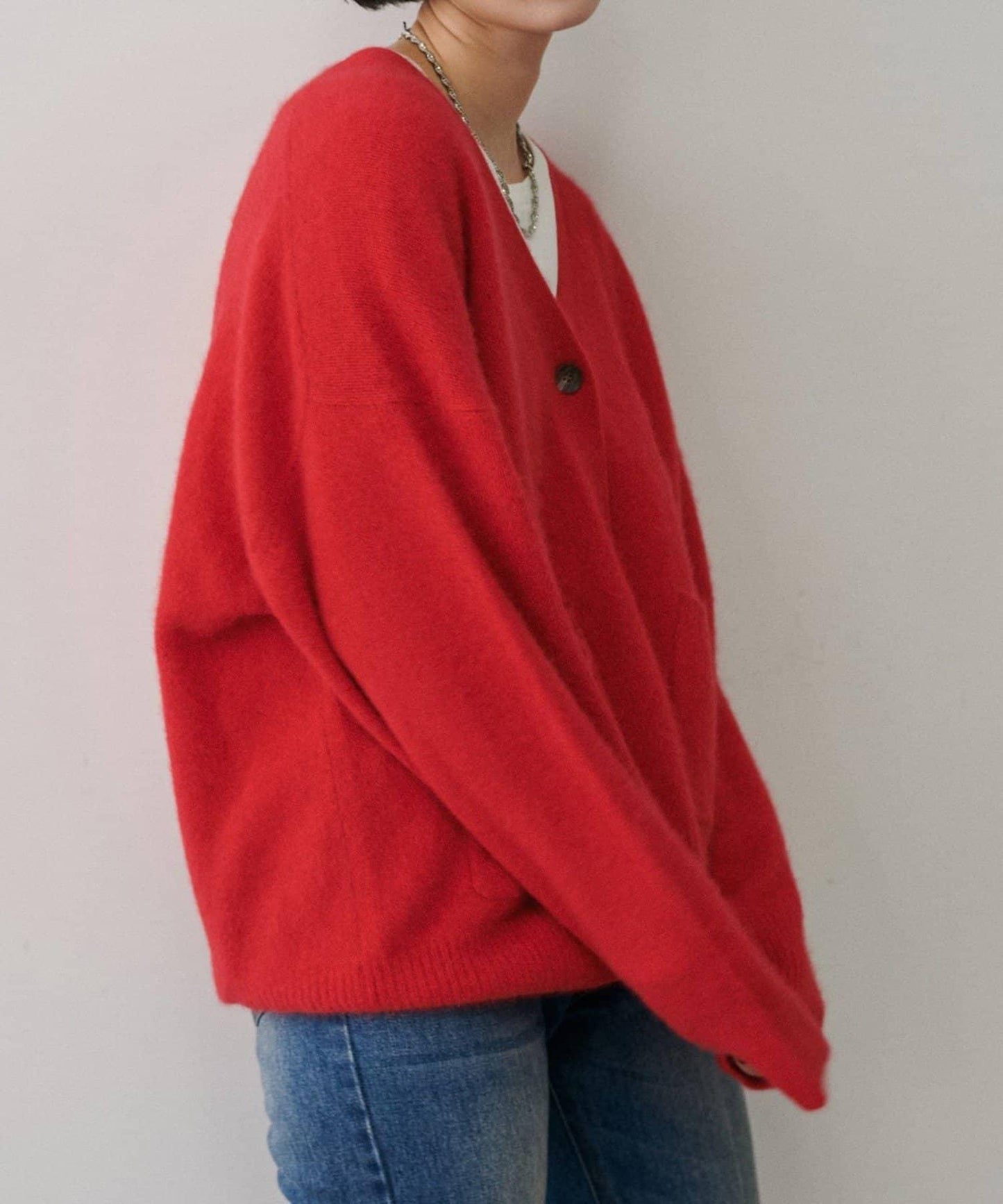 【LARUTA】狐狸毛羊毛蓬鬆開衫