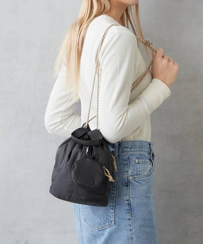 尼龍絎縫2WAY束口包 附迷你收納包