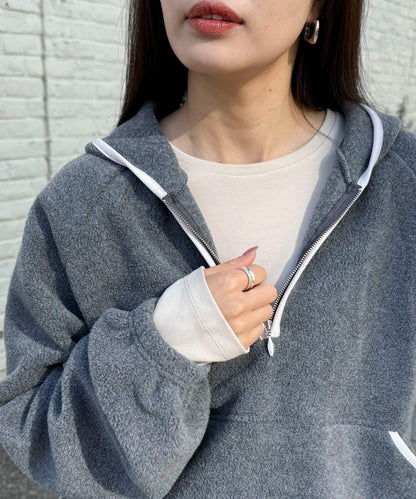 順滑圓弧下襬長袖T恤