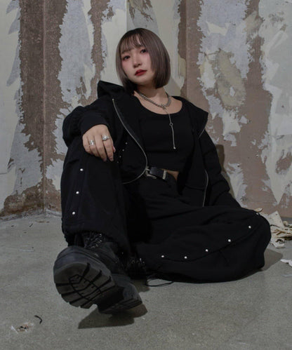 【Mavie..7】【3尺碼可選】鉚釘裝飾弧形衛褲