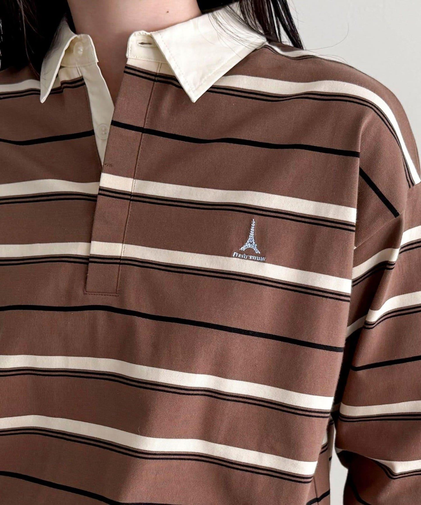 多色條紋長袖T恤