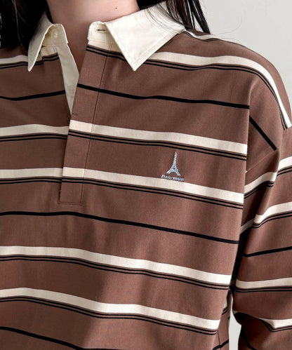 多色條紋長袖T恤