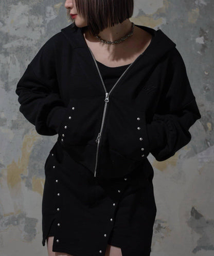 【Mavie..7】鉚釘裝飾衛衣連帽衫