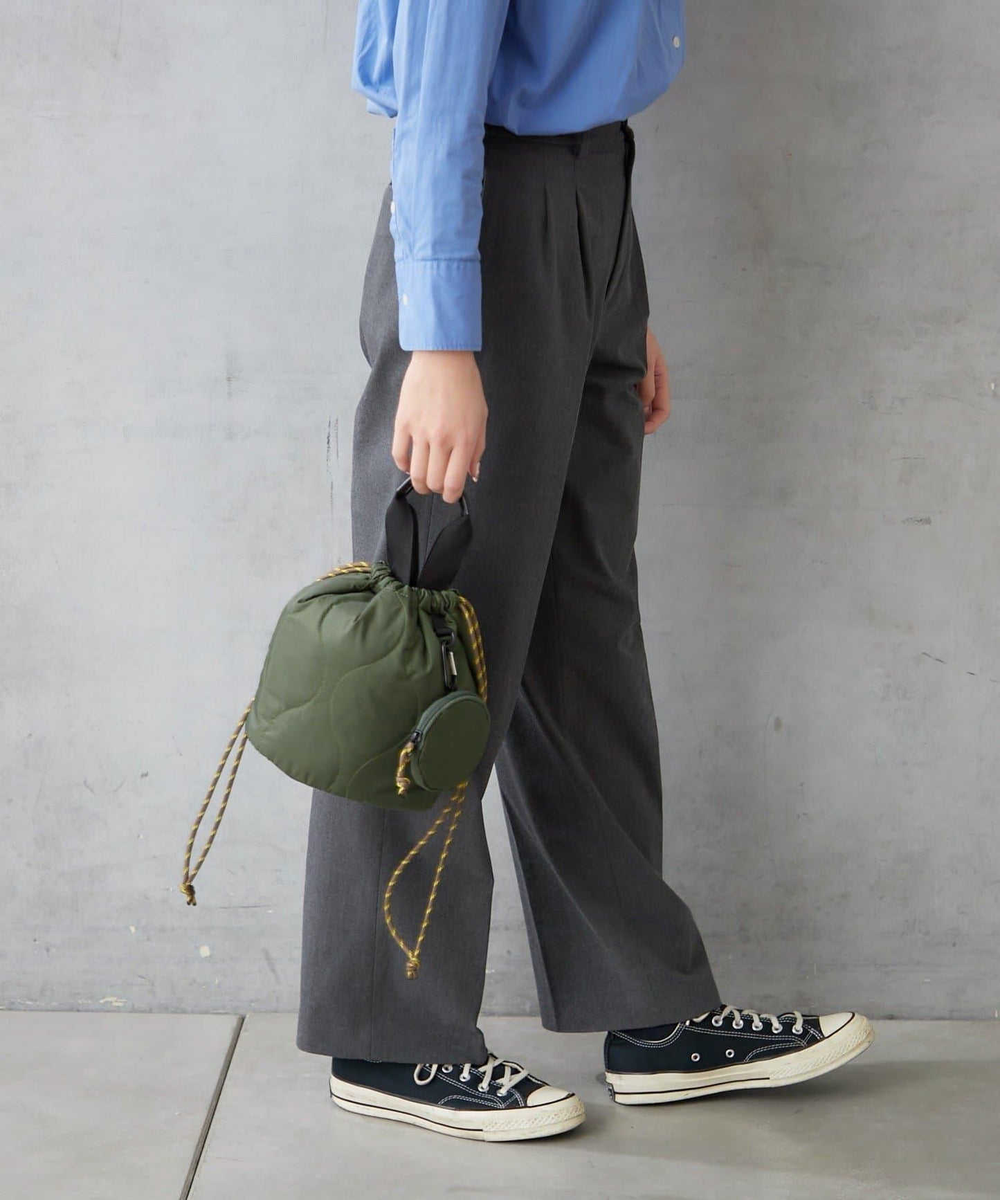 尼龍絎縫2WAY束口包 附迷你收納包