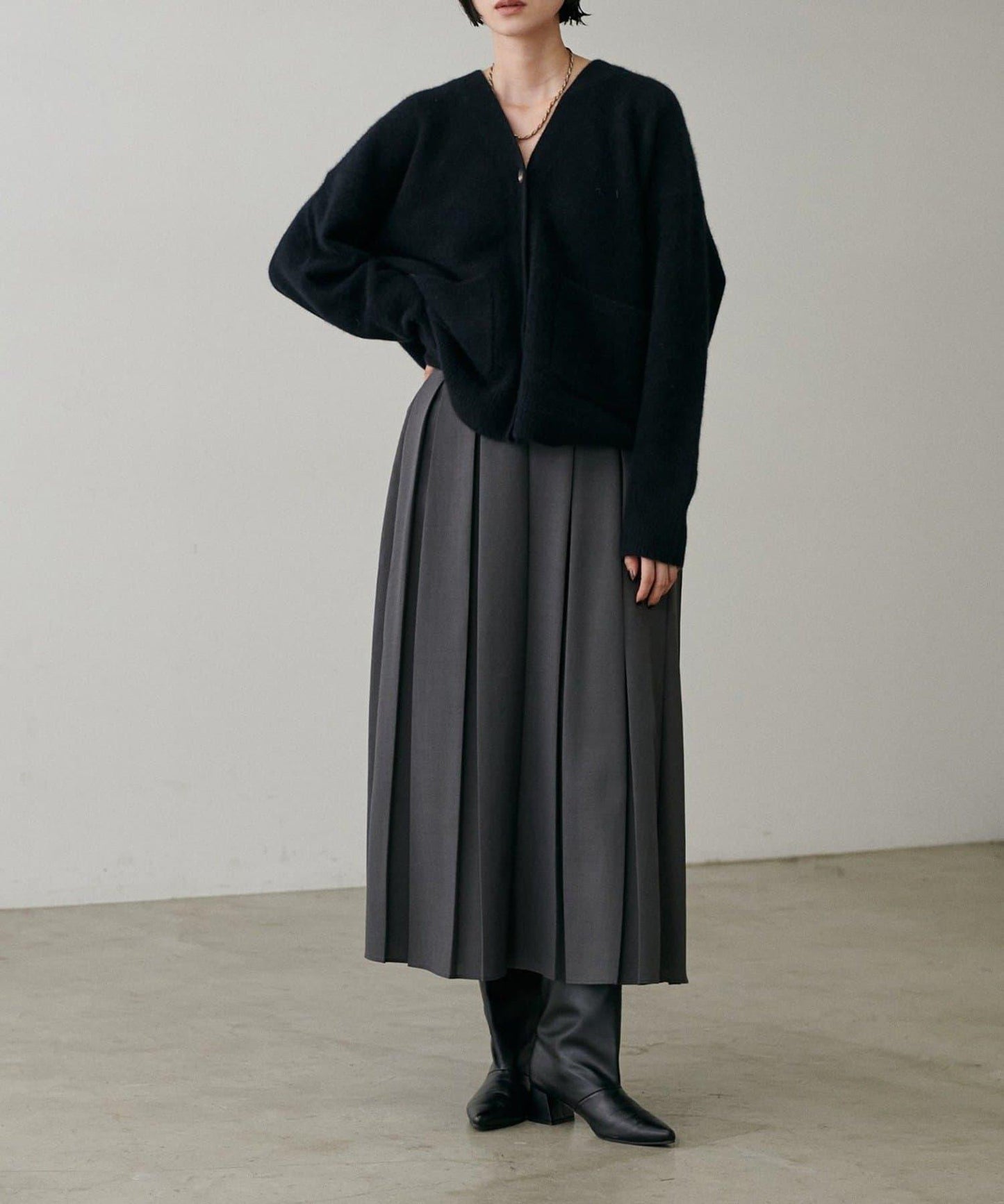 【LARUTA】狐狸毛羊毛蓬鬆開衫