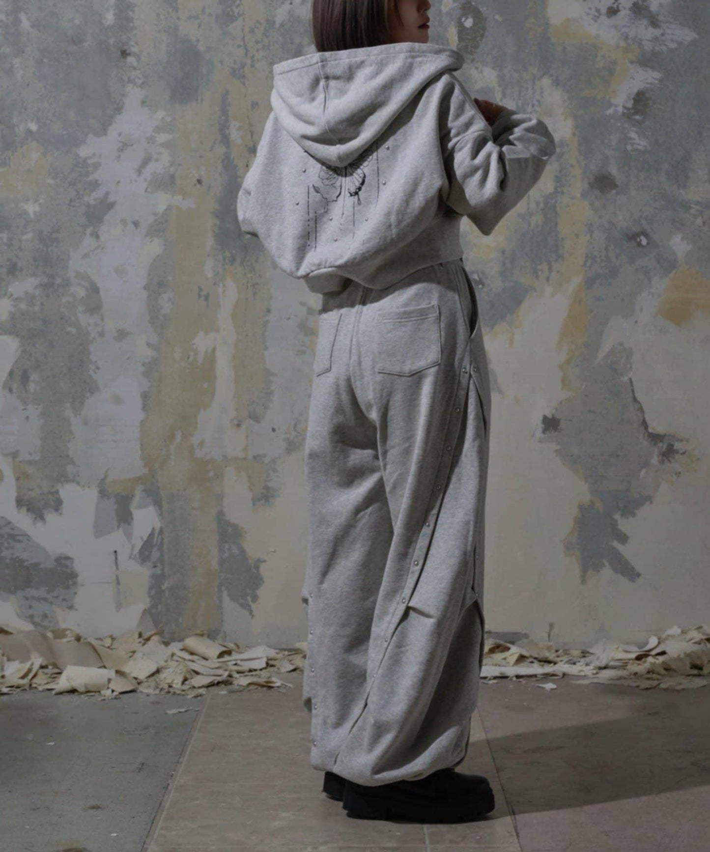 【Mavie..7】鉚釘裝飾衛衣連帽衫