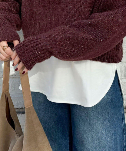 順滑圓弧下襬長袖T恤