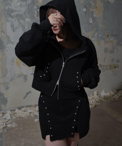 【Mavie..7】鉚釘裝飾衛衣連帽衫