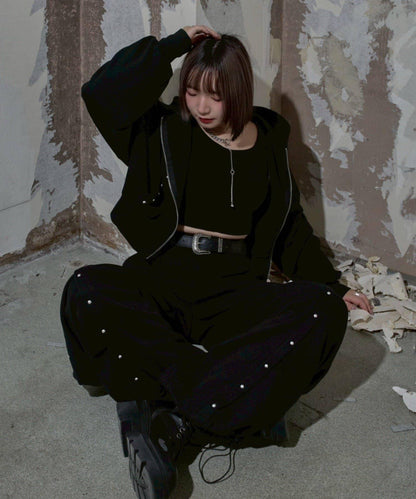 【Mavie..7】【3尺碼可選】鉚釘裝飾弧形衛褲