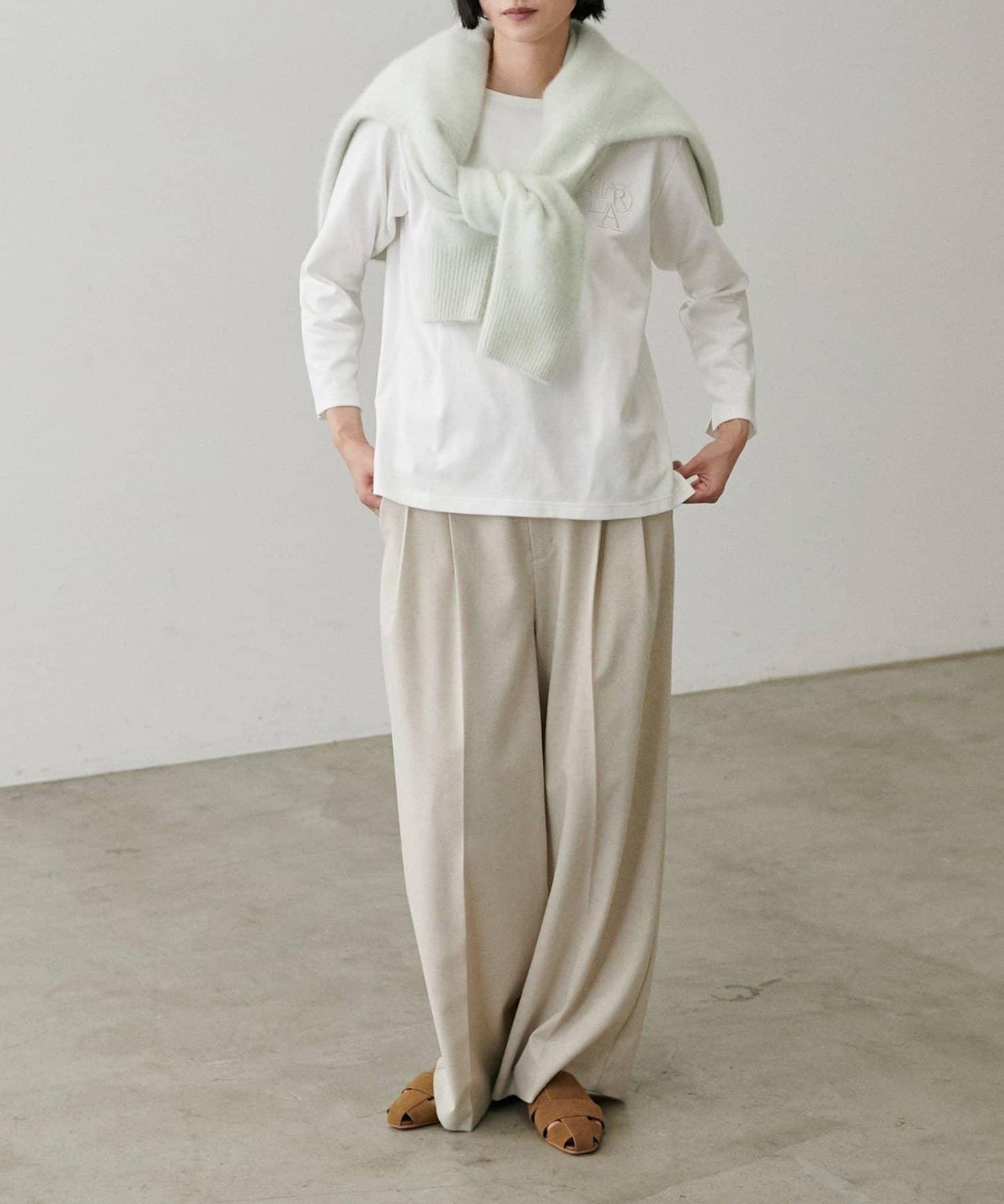 【LARUTA】狐狸毛羊毛蓬鬆開衫