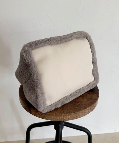 帶流蘇環保仿皮草兩用托特包