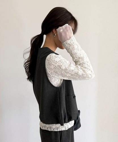 【套裝可搭配】無領馬甲